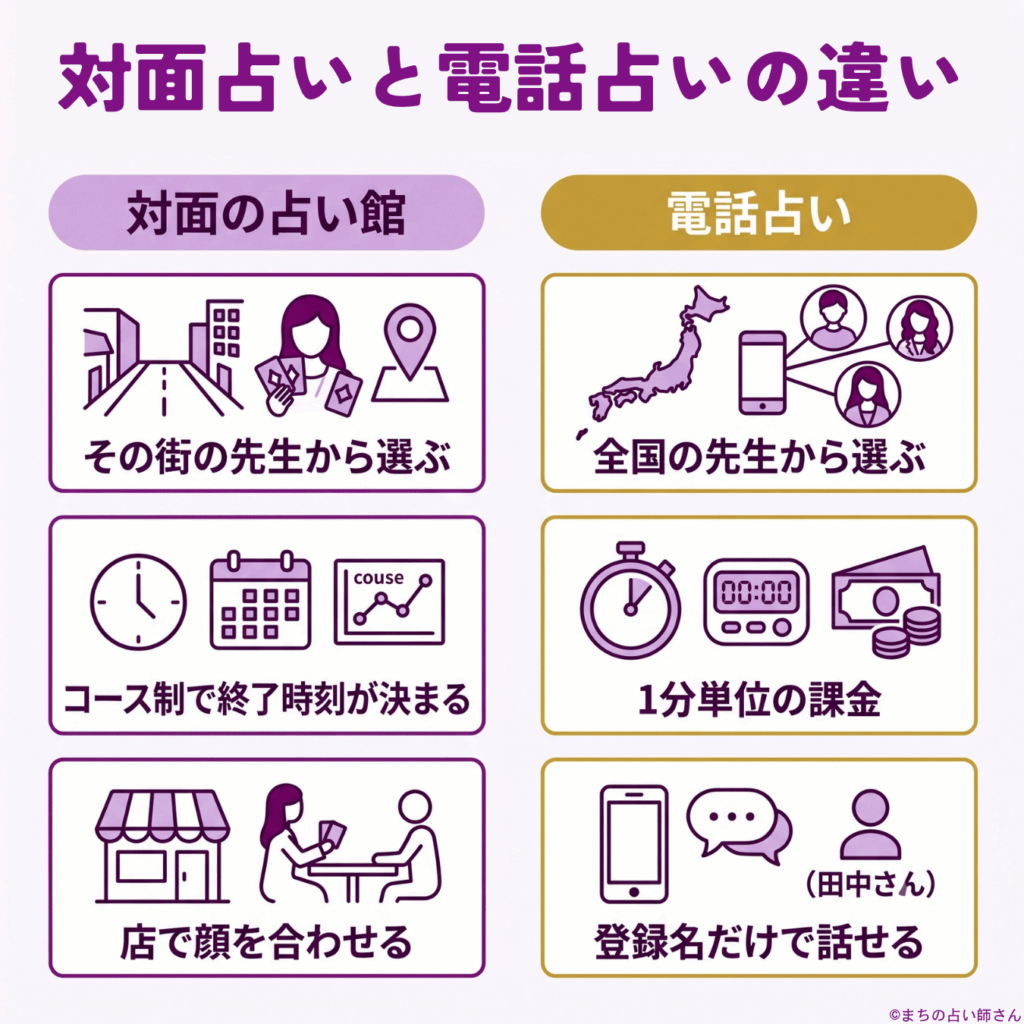 対面占いと電話占いの違い
